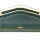 Porte lettres en cuir vert vintage