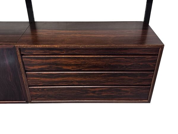 Système mural vintage Poul Cadovius Royal System en palissandre