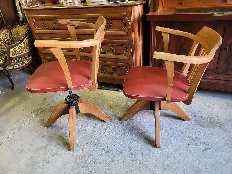 Pair of adjustable office chairs vintage 1960