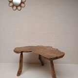 “Tree trunk” coffee table in raw wood from the 70s