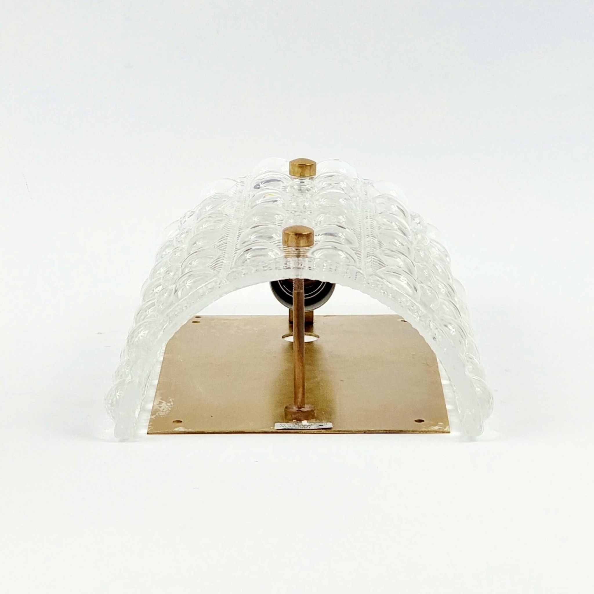 Mid-Century Scandinavian Glass & Brass Wall Lamp - C. Fagerlund, Orrefors