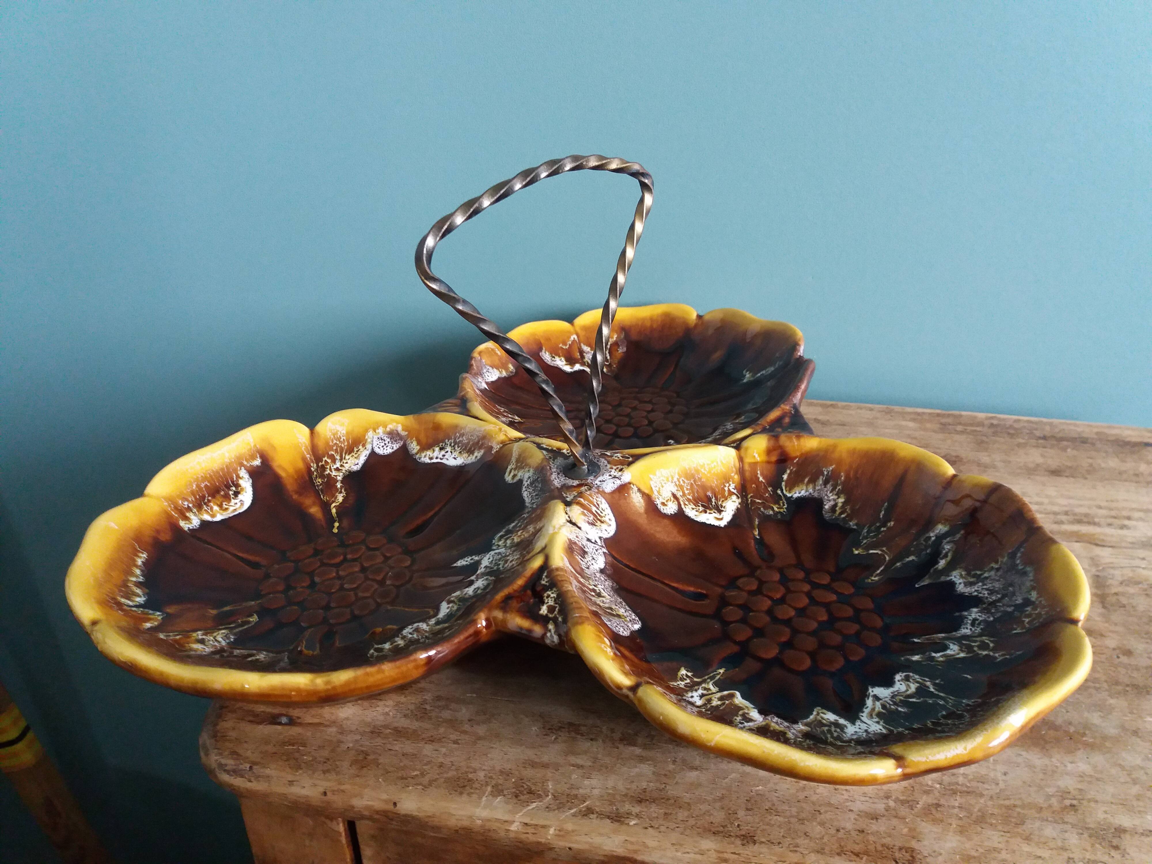 Vallauris presentation dish in flamed ceramic