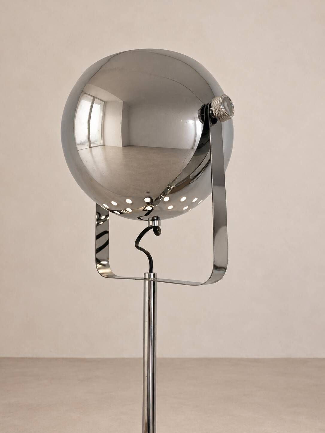 Chrome "projector" floor lamp