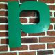 Metal letter P
