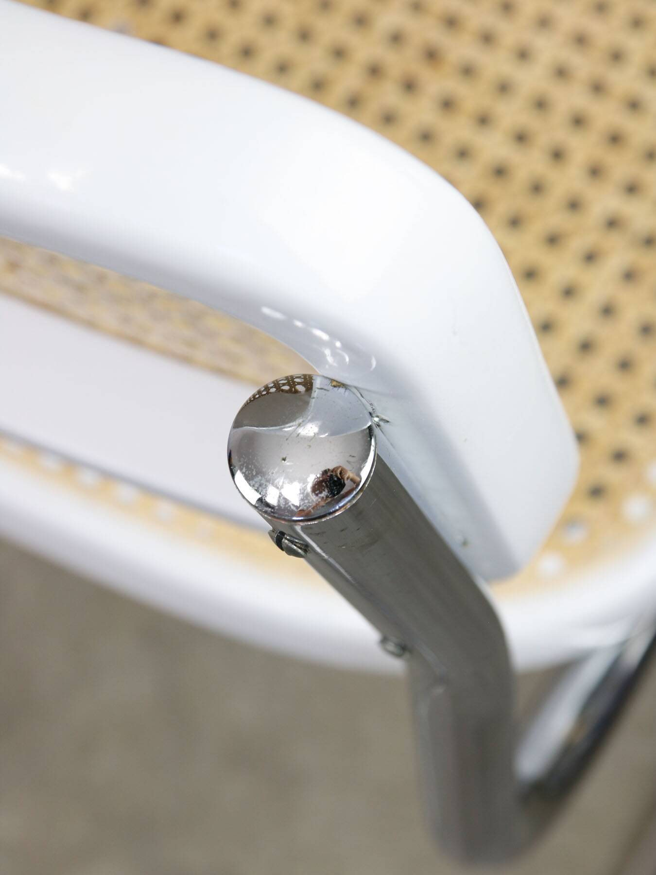 Vintage White Cesca B32 Chair by Marcel Breuer