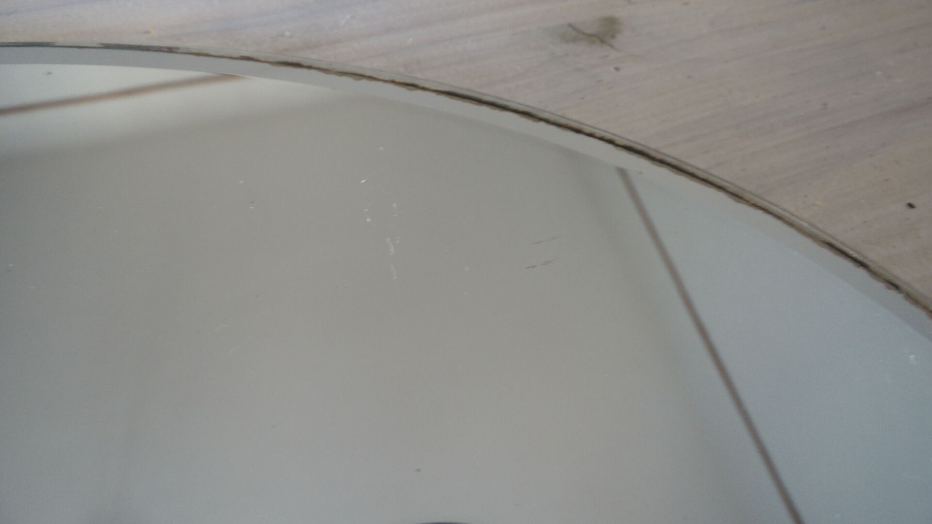 Beveled oval table mirror