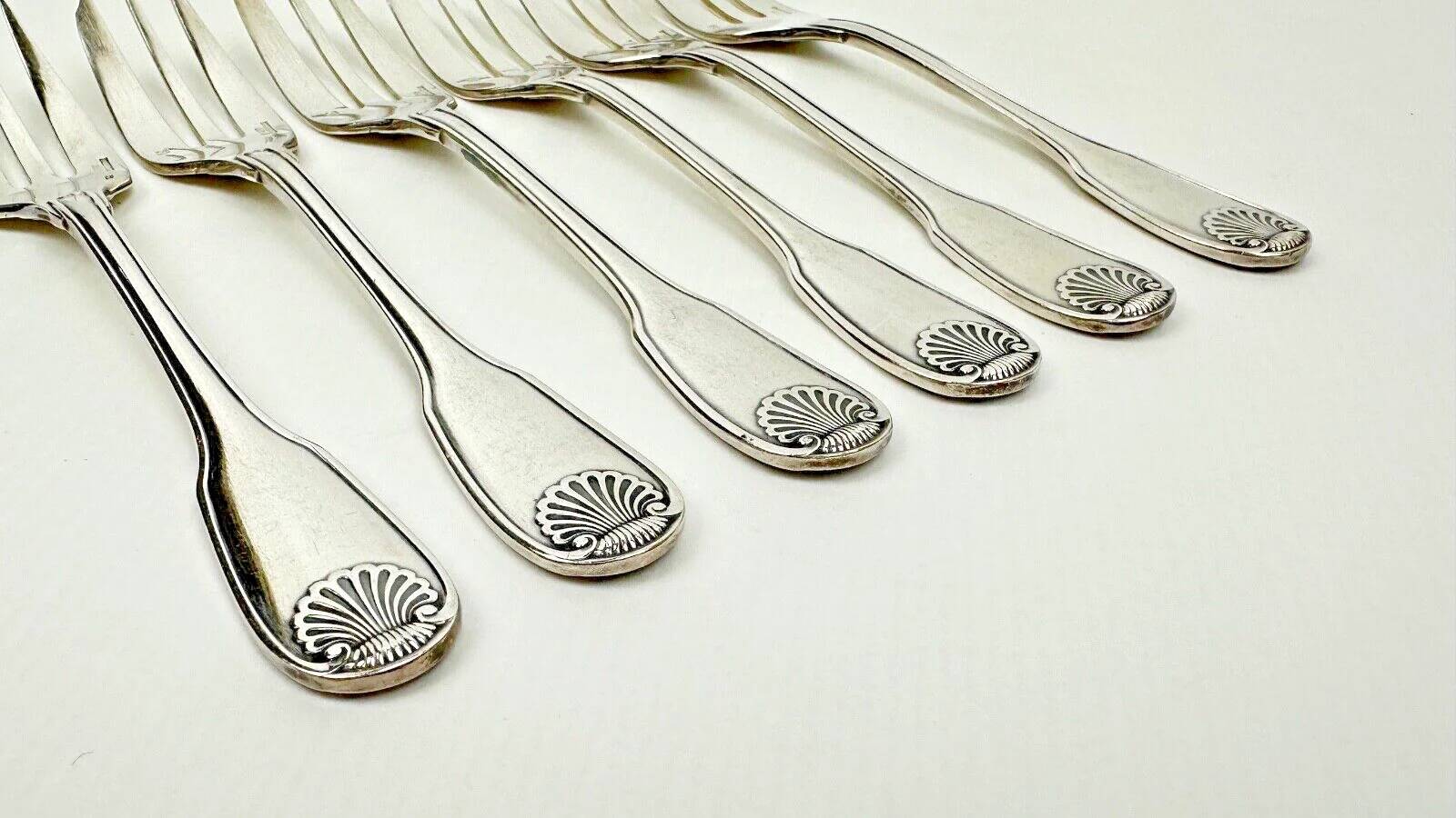 6 fourchettes à gâteau Christofle, ancien modèle Vendôme