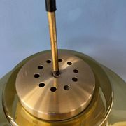 Suspension Space Age Dijkstra in smoked yellow glass, Mid-Century