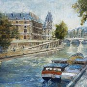 Huile sur panneau – Paris Quai des Grands-Augustins – signée H. Charby