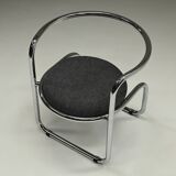 Ensemble de 2 chaises d'appoint chromées, années 1970, Italie.