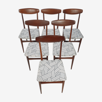 Ensemble de 6 chaises de salle à manger en teck italien du milieu du siècle années 1950