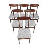 Set of 6 Mid Century Italian Teak Dining Chairs, 1950s