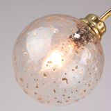 Vintage Italian Golden Ceramic & Glass Chandelier