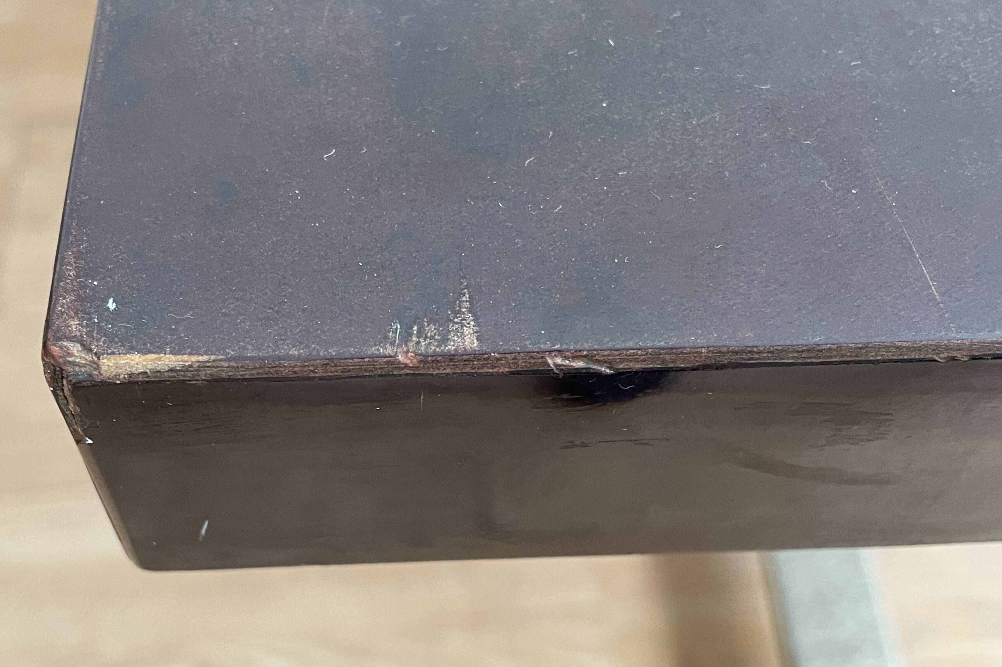 Bistro table in wood formica and zinc 1930s