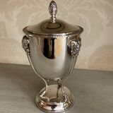 Silver metal sugar bowl on claws