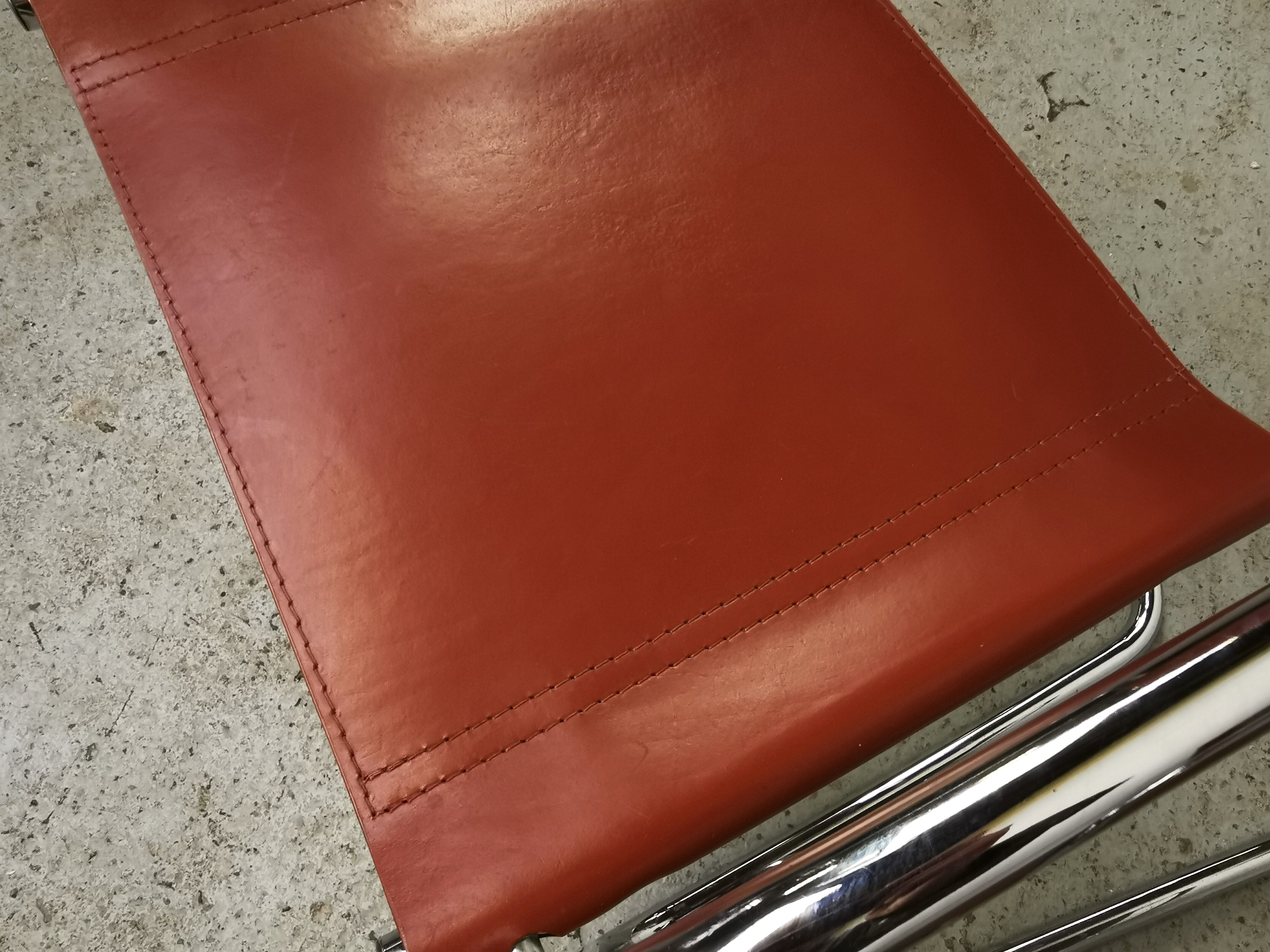 Vintage bauhaus leather and chrome chair