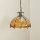 Brutalist ceiling lamp from the 1970s with orange glass shade