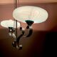 Art Deco chandelier with blue opaline glass