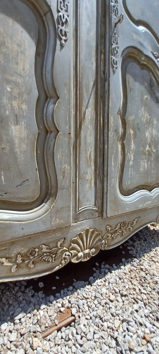 Old cabinet 18th century painted patinated