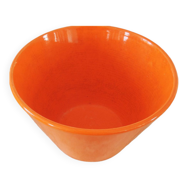 Saladier en faïence orange MBFA Pornic
