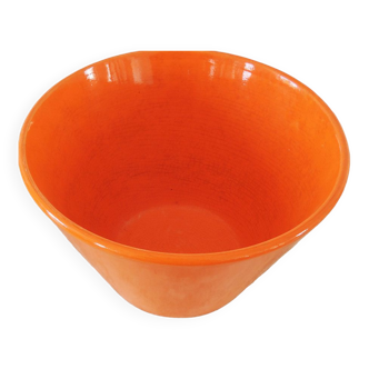 Orange earthenware salad bowl MBFA Pornic