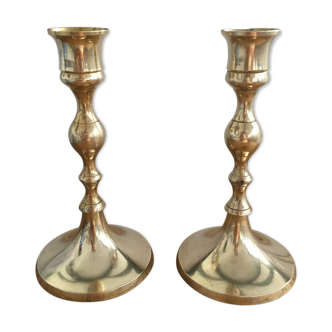 Pair brass candlesticks