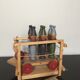 Set of Moulin Roty brand wooden bowling on roller cart, limited series.