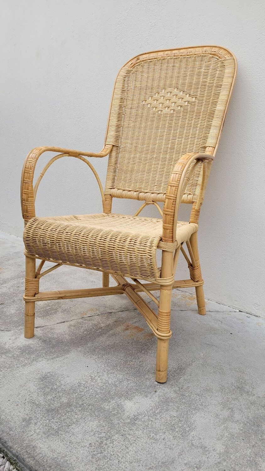 Rattan armchair 1950