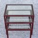 Nesting tables in burgundy lacquered metal and brass, France 1950s