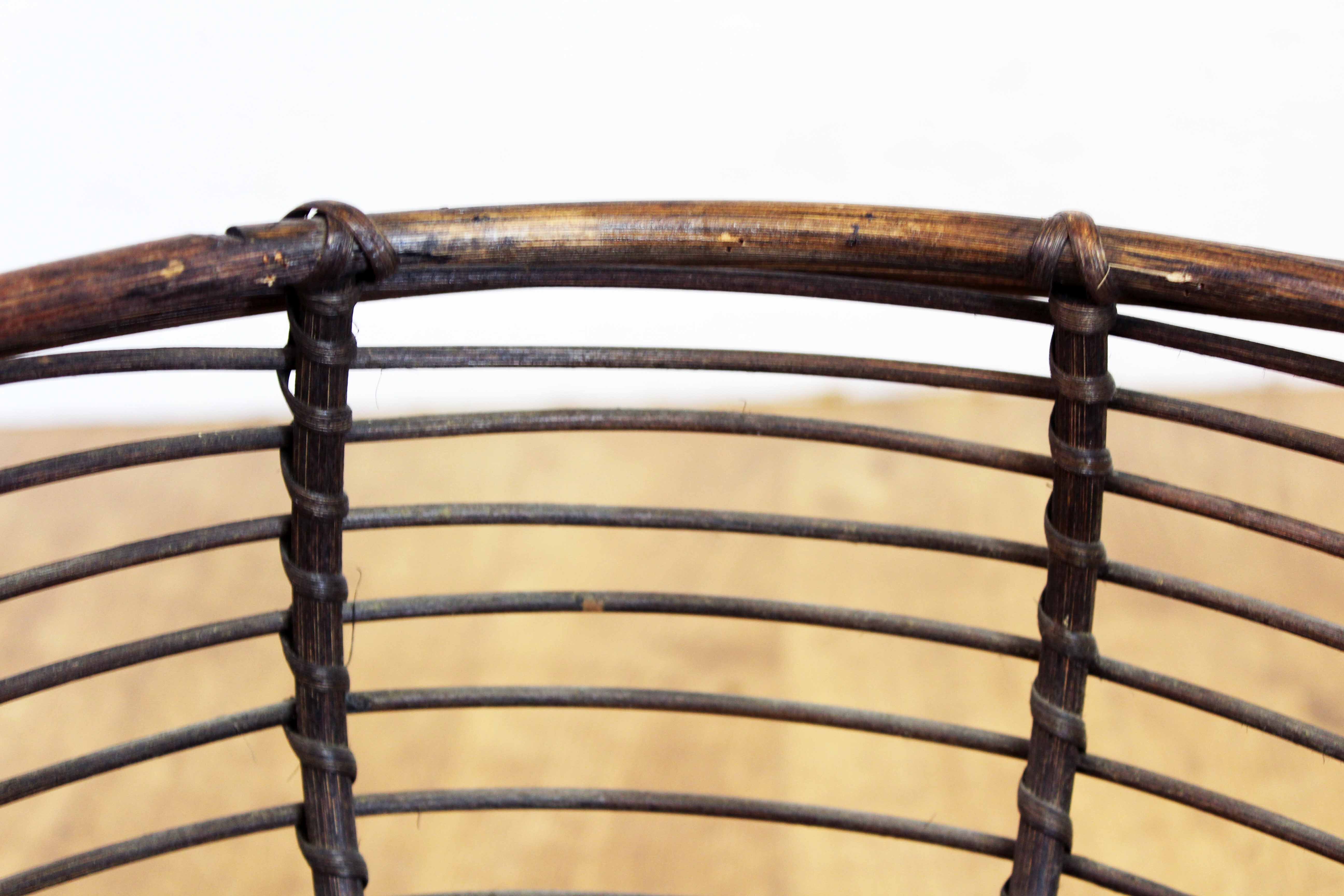 Panier à laine vintage en rotin