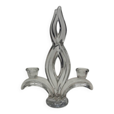 Candélabre en verre style Art déco vintage des années 1950 - Design sculptural