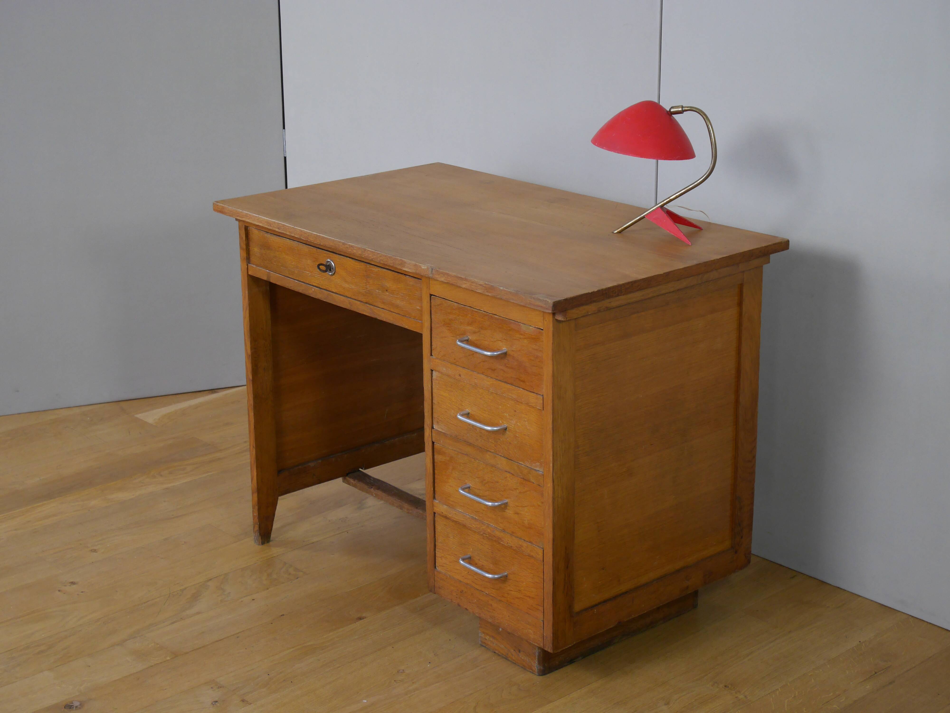 Bureau en chêne des années 50 60