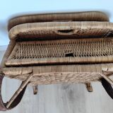 Vintage rattan folding picnic chair