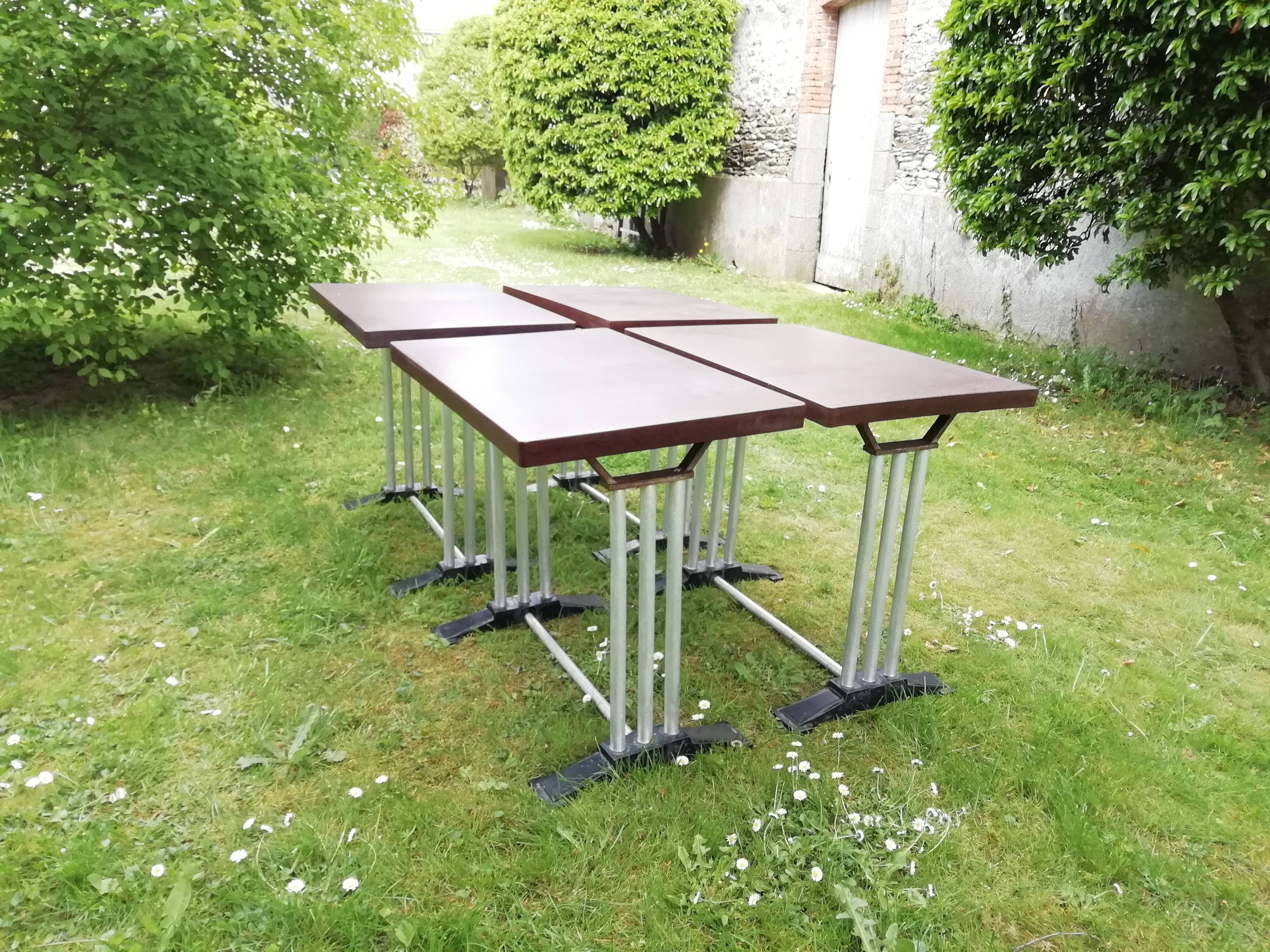Lot of 4 tables bistro "Lelong"