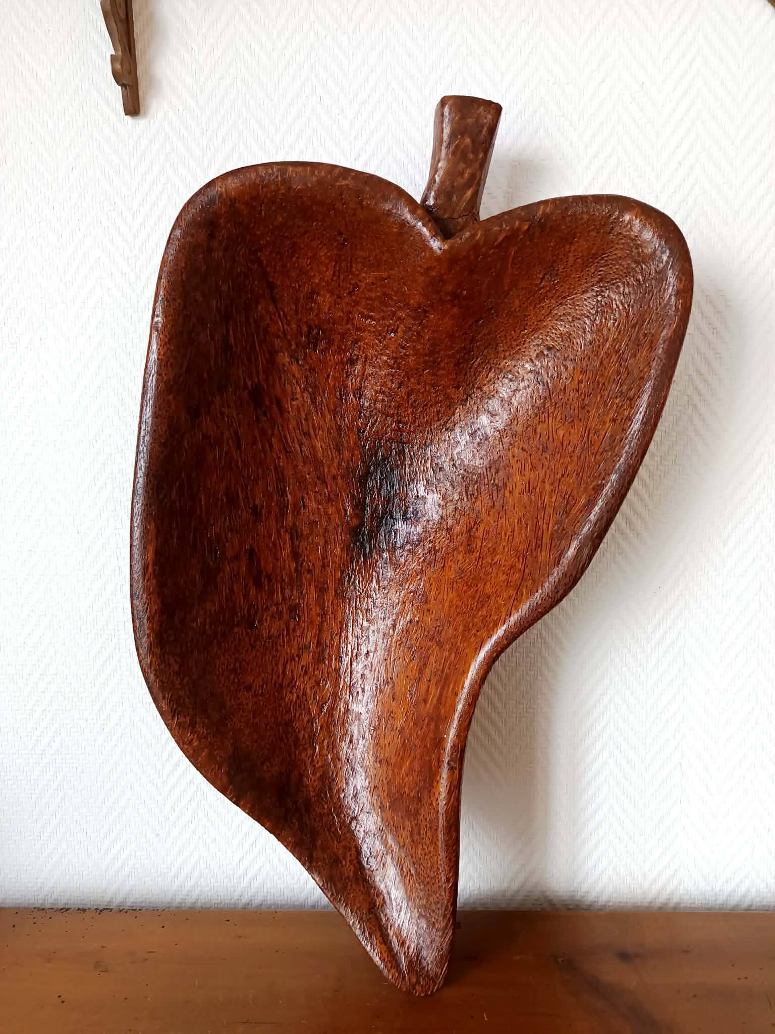Large brutalist wooden bowl, 65 cm