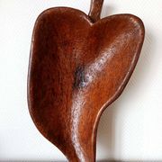 Grande coupe en bois brutaliste, 65 cm
