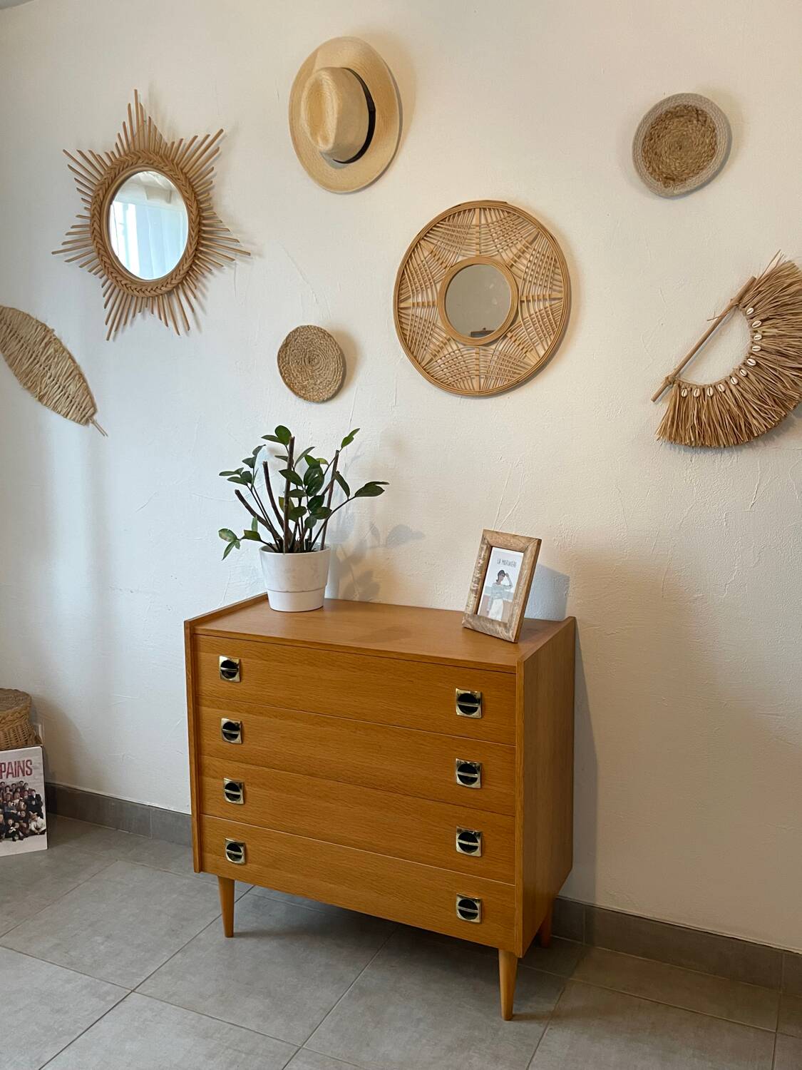 Vintage oak chest of drawers