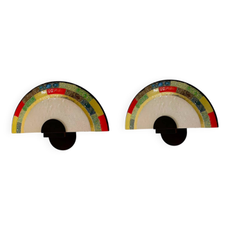 Pair of wall lights by Zonca, Murano glass, Italy, 1980s