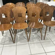 Set of 12 Baumann bistro chairs model Gentiane vintage 1970
