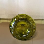 Carafe vintage en verre vert olive