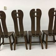Set of 4 Belgian Brutalist Dining Chairs from De Puydt, 1970’s