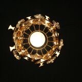 Hollywood Regency Brass & Crystal Glass Ceiling Lamp by Christoph Palme for Palwa