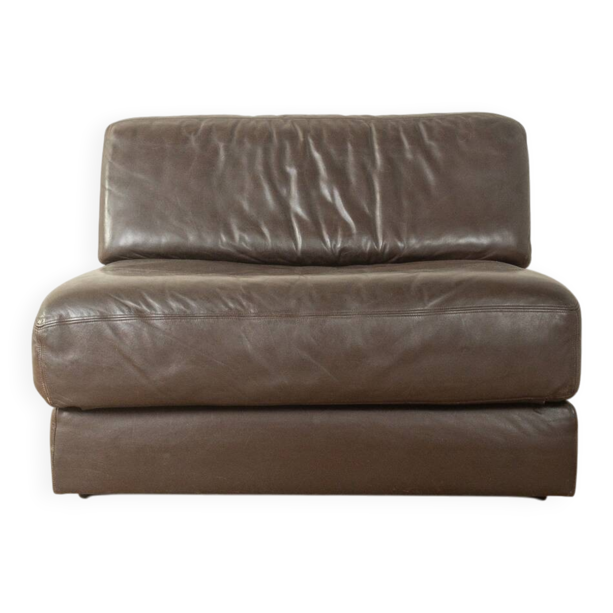 Brown leather armchair DS-76 by de Sede, 1970s