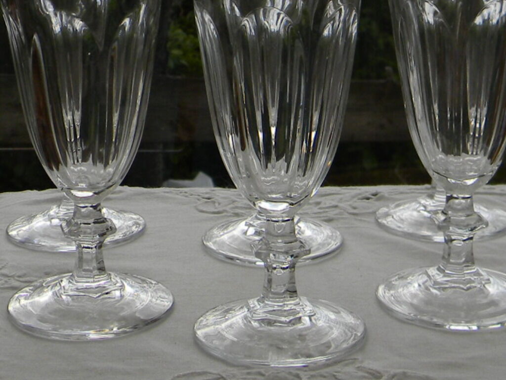 Set of 6 champagne flutes in arques crystal, rambouillet model