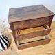 Small antique wooden workshop cabinet with 3 drawers