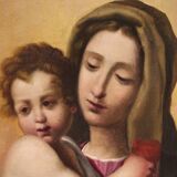 Tableau ancien Vierge à l'Enfant du XVIIe siècle