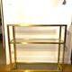 3-tier shelf in glass, mirror and brass