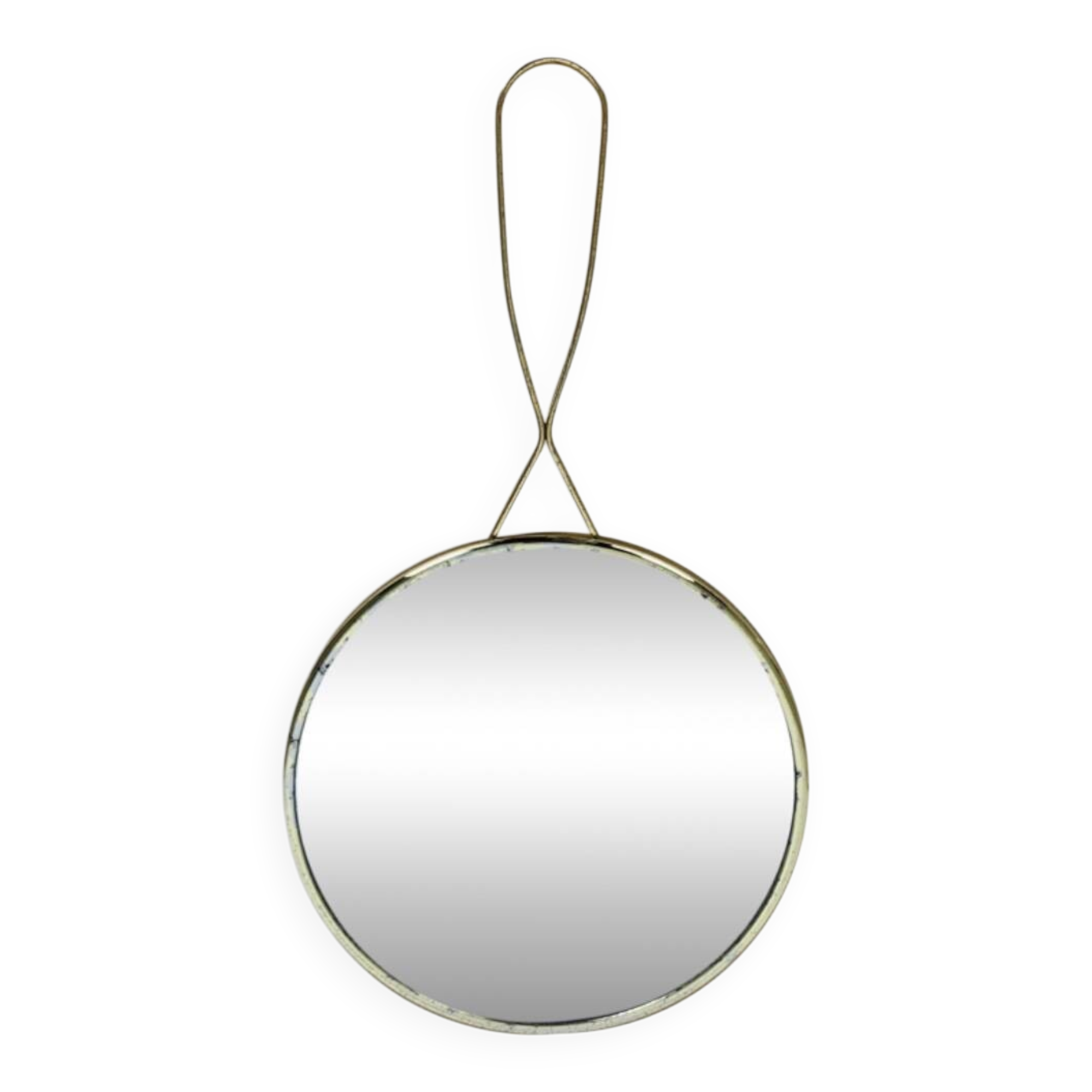 "Elite" double-sided gold-plated metal barber mirror