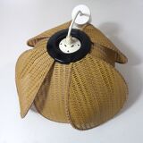 Vintage floral rattan pendant light