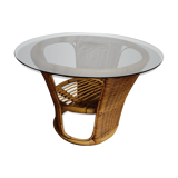 Vintage rattan coffee table